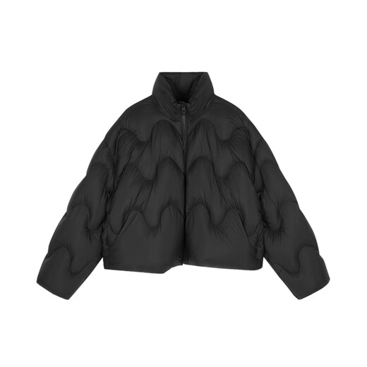 江南布衣（JNBY）【波朗尼】秋冬新品羽绒服女立领波浪设计短款休闲宽松5O0C12350 001/本黑 XS