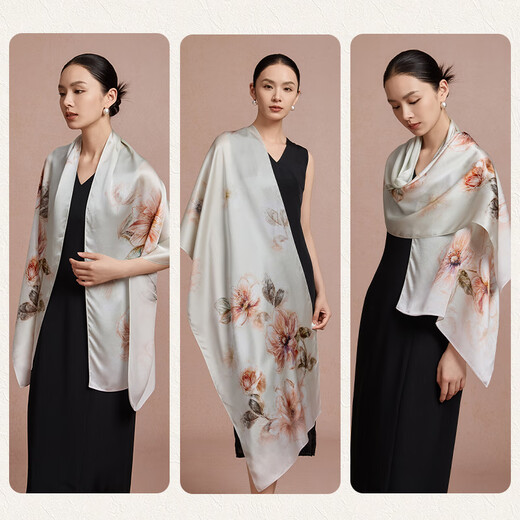 Shanghai Story Silk Scarf Gift Box 100% Mulberry Silk High-end Mid-Autumn Festival Gift Scarf Shawl Gifts for Mom's Birthday Gifts for Women