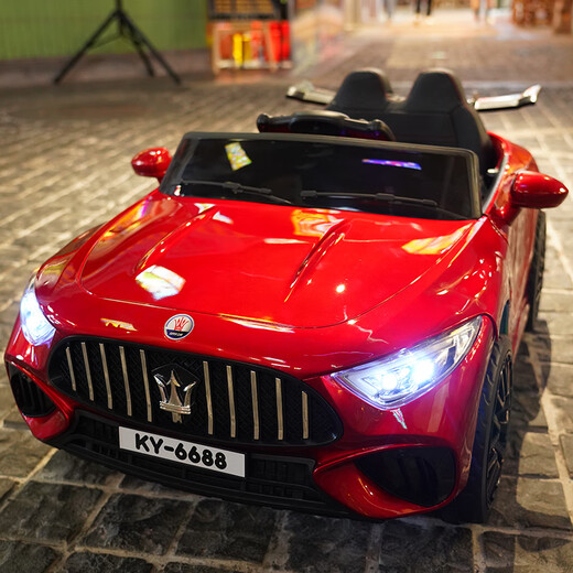 Tongxinyu children's electric car four-wheeled, can sit on people with remote control baby toy car for men and women, children's stroller, children's electric car, red, single drive + remote control + music early education