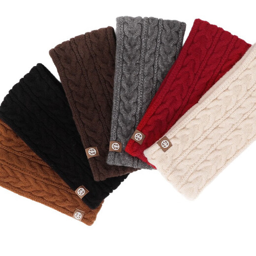 Autumn and winter widened warm ear protection headband for women outdoor sports cycling headband for men thickened knitted cable headband for women red