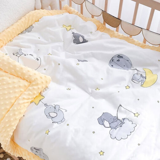 Japanese imported baby quilt pure cotton spring and autumn thin cotton baby beanie comfort blanket newborn autumn and winter small quilt gray edge large polka dot spring and autumn style 120x150cm