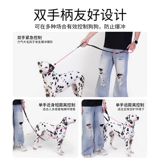 Cat 80,000 dog P rope explosion-proof training dog leash dog rope chest harness small, medium and large dog P chain Y19 black