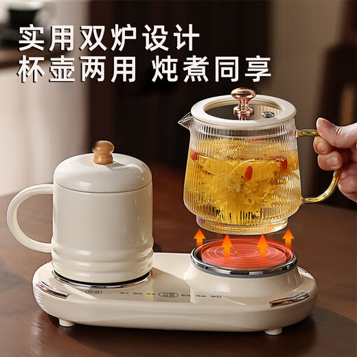 Japanese health pot, birthday gift for girls in the office, practical teacher's housewarming gift for mom and best friend, Rose Date Gift Bag, upgraded version - three-burner 0.6L