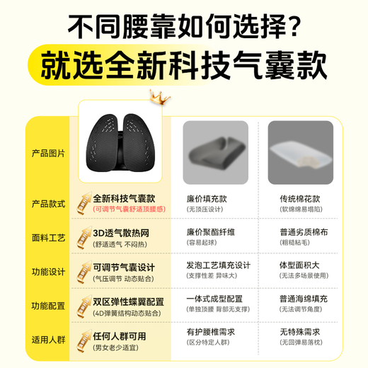 Wise Nation Ergonomic Waist Support Waist Support Sedentary Artifact Waist Back Pad Pillow Office Seat Car Support