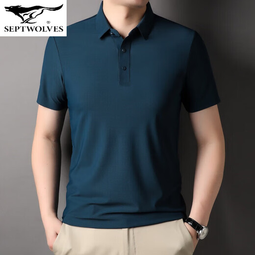 Septwolves Feel Feeling 7A Ice delgado Camiseta de manga corta Polo de solapa de verano para hombres Camiseta sin aliento