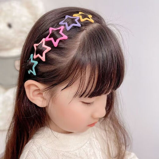 
Dopamine cute hair clip y2k color bangs five-pointed star children's side hairpin headdress star five-star hair clip mixed hair 20 pieces