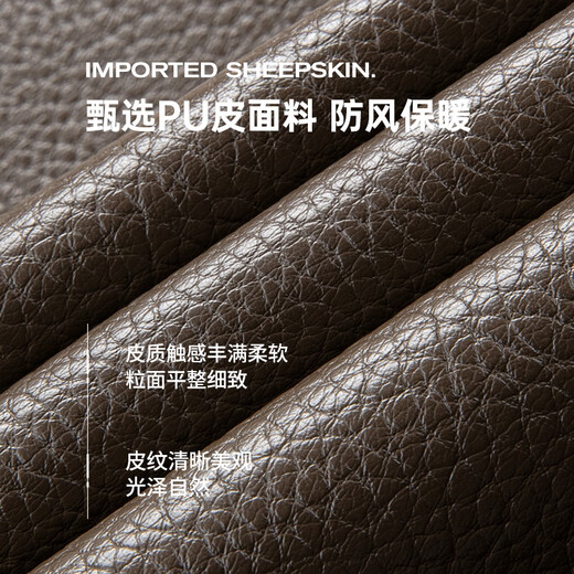 SHANSHAN皮衣男秋冬季2025新款商务休闲翻领中青年易打理仿皮皮夹克外套 黑色 XL