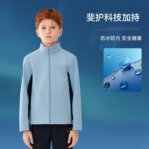FILA FILA Children's Jacket Two-piece Set for Boys 2025 Winter Big Children's Fleece Top