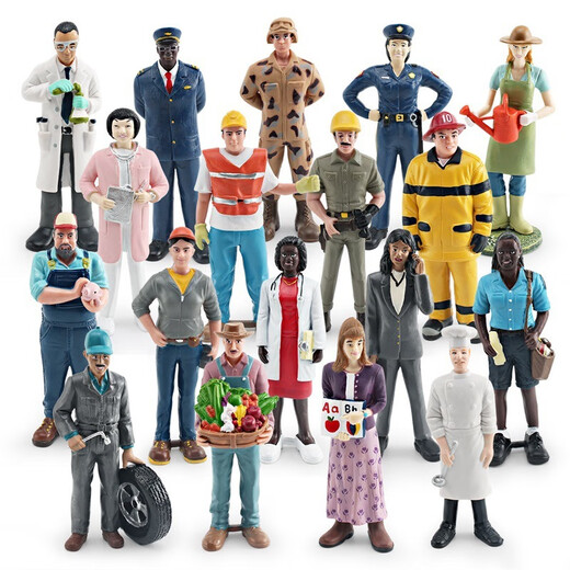 Doll model doctor, nurse teacher, chef security garden fruit farmers electrician ornaments landscaping simulation T15869 All industries 61g