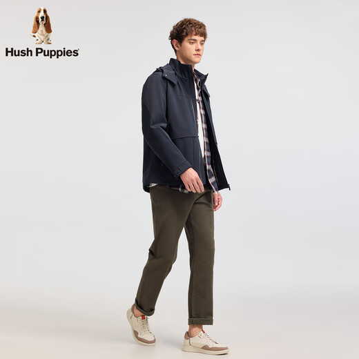 Hush Puppies для отдыха и удобные мужские 2025 осень и зима новый стиль красивое теплое толстое пальто темно-синее XL