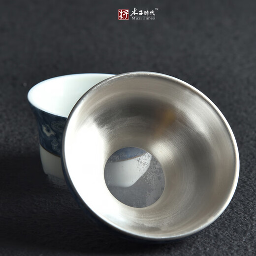 Jingdezhen blue and white porcelain sterling silver tea drain ceramic tea strainer tea filter stand Kung Fu tea set tea ceremony accessories blue and white porcelain tea drain