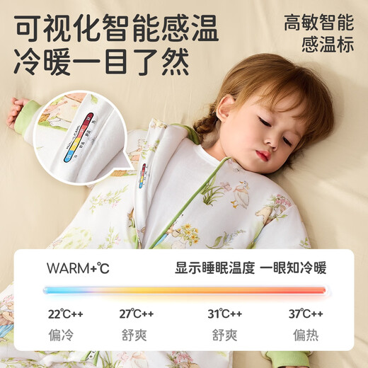 JOYNCLEON baby sleeping bag autumn and winter constant temperature children's split-leg sleeping bag anti-kicking quilt thickened blue 90 jsd190290