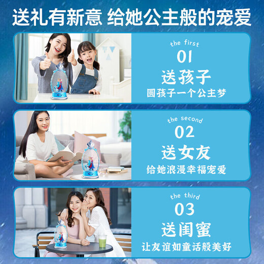 Disney (Disney) Music Box Frozen Elsa Princess Music Box Crystal Ball Girl 10th Birthday Gift Crown Wind Lantern