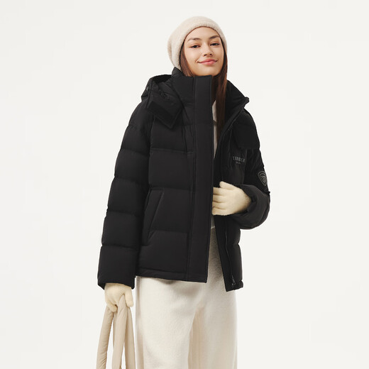 Tambor Down Jacket Women's Short Removable Hat Fashion Casual Winter Warm Jacket 5530388D Black 170