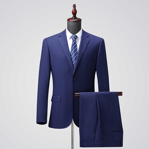 BOSS business formal wool men's suit spring and autumn high-end wedding solid color suit jacket navy/no slit S C version 165/92C