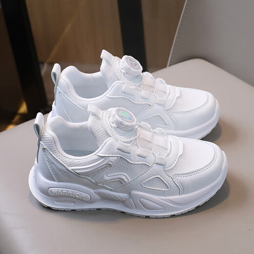 Warrior (Warrior) small white shoes children's sports shoes casual shoes boys and girls dad shoes WZ(CL)-0679 white 37