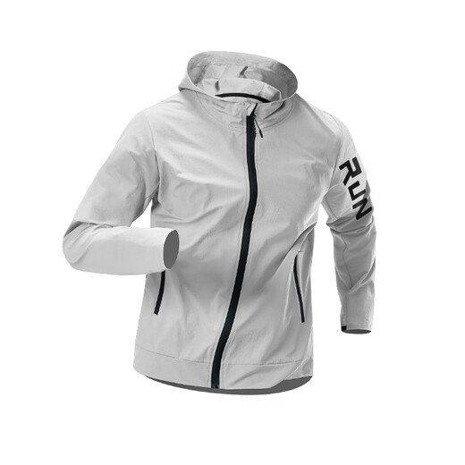 Alen Botun sports jacket casual windbreaker jacket men's windproof autumn quick-drying running training outdoor cycling clothing mountaineering top KJB81 light gray XL