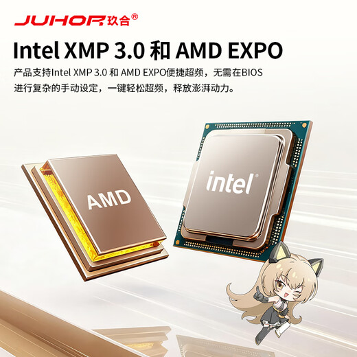 JUHOR玖合 32GB(16GBx2)套装 DDR5 6000 台式机内存条 海力士A-die颗粒 CL28 玲珑无灯 助力AI 