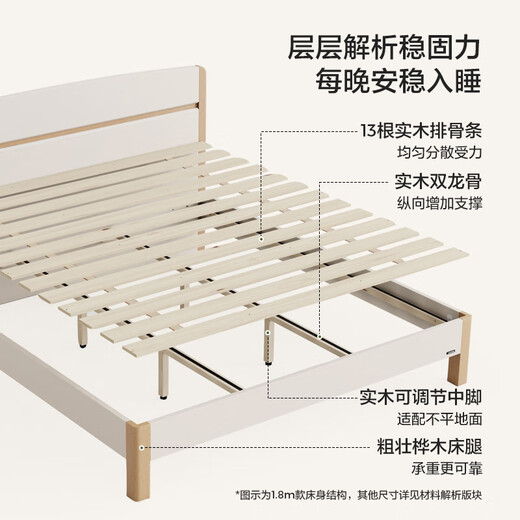 Lin's Home Bedroom Bed 1.5*2.0 Single Bed Modern Simple Small Apartment Full Side Bed Square Man Series RG2A