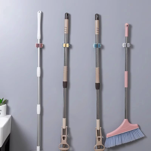 Storage supplies without punching, strong hooks, good things, suction cups, wall hanging clips, broom storage hooks, mop hooks - brushed style - 3 pieces