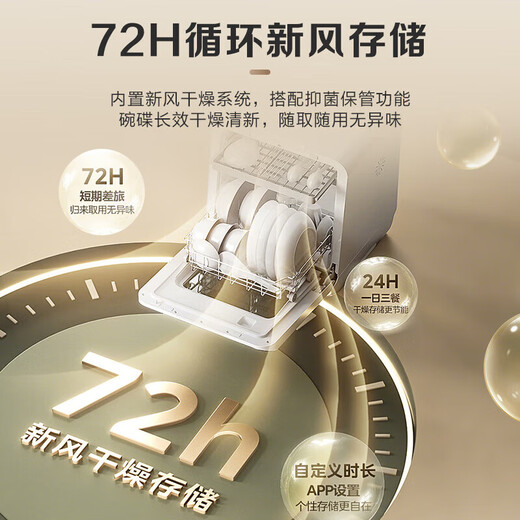 Midea desktop small dishwasher, 4 sets of household small size, installation-free, fully automatic fruit and vegetable washing, first-class water efficiency, high temperature sterilization 85%, hot air drying, double-layer basket kitchen M10 Max, six-year warranty