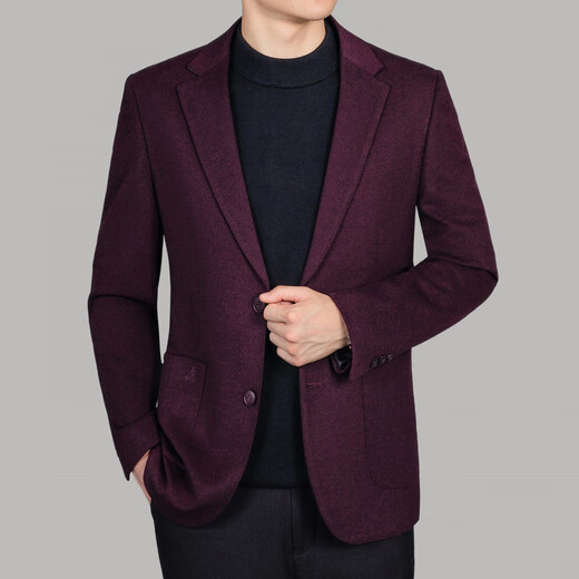 Jinba Men's (K-Boxing) Jacket de traje Traje de negocios Top Top Capualy Woolen Café de lana caliente de lana.