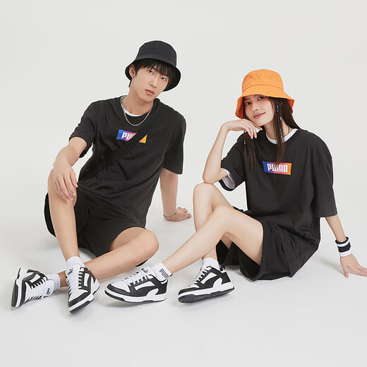 彪马（PUMA）经典复古透气小白鞋男女百搭运动休闲板鞋REBOUND 392328 白-黑色-白-01 41