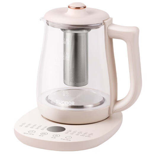 SUOBQ genuine health kettle, fully automatic large-diameter tea kettle, 1.8L, large capacity, multi-functional 316 stainless steel thermal insulation tea kettle, constant temperature kettle, electric kettle, 304 food grade, thickened borosilicate glass 1.8L