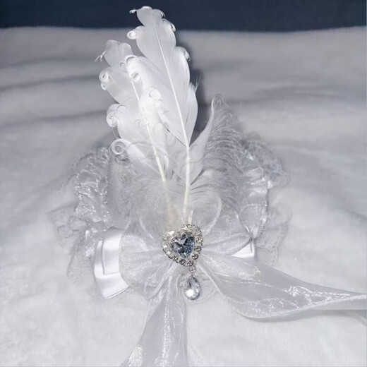 Jiyu original dark gothic Lolita rhinestone lace Lolita subculture hair accessories hairpin feather headdress top hat black curly feather top hat