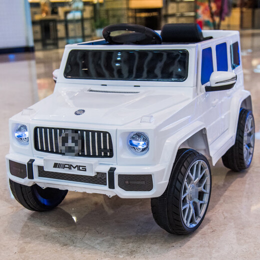 SCHOLASTIC children's electric car can sit in a person's remote control car four-wheel six-wheel off-road Mercedes-Benz Big G Bao white single drive