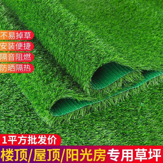 LZJGRASS balcony sun protection and heat insulation simulated lawn glass courtyard terrace sun room carpet turf lawn fake 2cm spring grass green bottom encryption 0.5*2 meters long