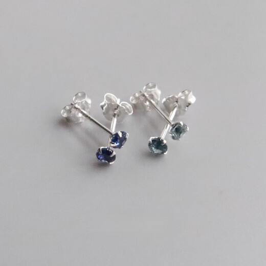 Everlasting Leaf Tanzanite ISLANDIO Natural 3mm Sapphire Stud Earrings London Tanzanite Blue 4mm丨Silver Pair