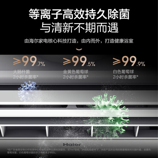 海尔风暖浴霸暖风照明排气一体卫生间暖风机浴室集成吊顶双电机HD28L