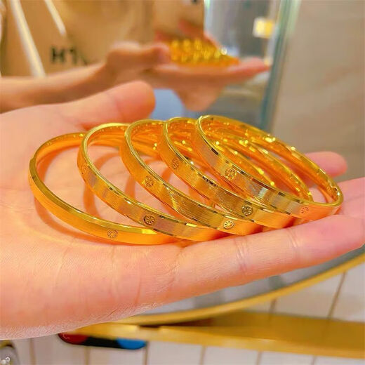 OAZ9999 real gold bracelet for women new fashion solid baby's breath gold color bracelet gift 20.6g inner diameter No. 56 suitable for 80-90 Jin Jin equals 0.5 kg to wear