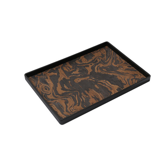 Shijanu handmade natural wood veneer tray light luxury storage aromatherapy jewelry tray Middle Ages 922-Small-Yahei