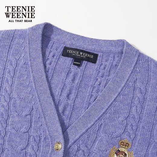 Teenie Weenie Bear Women's Wool Séter 2025 Autumn Nuevo cómodo Ségulo de cuello V de estilo academia de academia