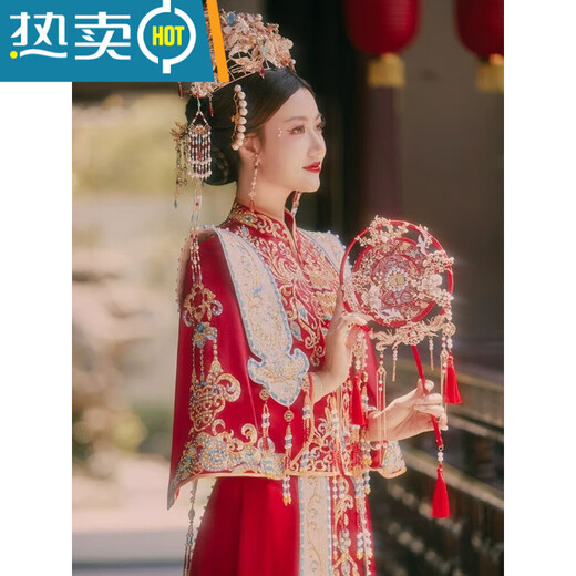 
Shantoulin Village wedding dress phoenix crown phoenix crown phoenix crown phoenix crown phoenix clothing Xiuhe clothes 2025 wedding dress female bride Chinese wedding dress dragon phoenix jacket small high-end phoenix crown phoenix crown S