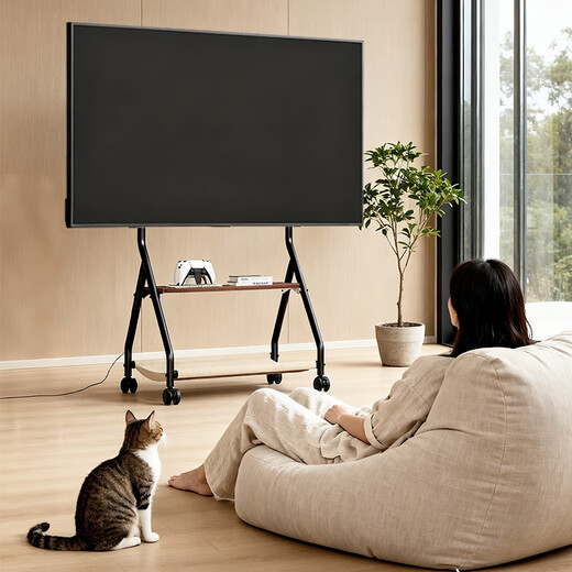 CABTE 32-75-inch mobile TV bracket cat climbing frame cart art cart 32/43/55/65/TV hanger TV mobile cart universal TV cart