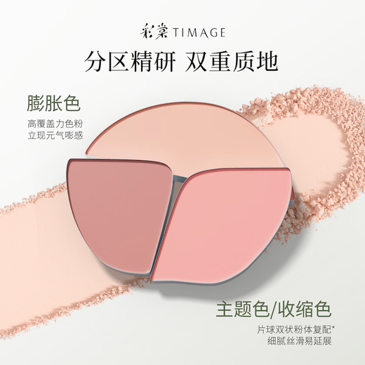 Caitang (TIMAGE) Three Color Blush Palette Rouge 02 Peach Shame Contour Highlight Brightening Makeup Birthday Gift for Girlfriend