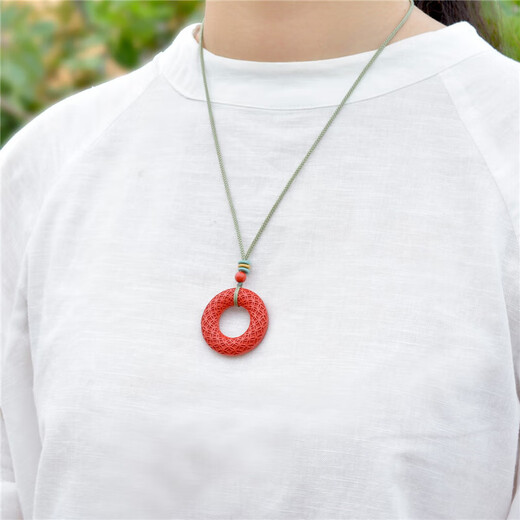 
Yongsi Cinnabar Fortune Rings and Rising Pillow Clothes Pendant Amulet 11166