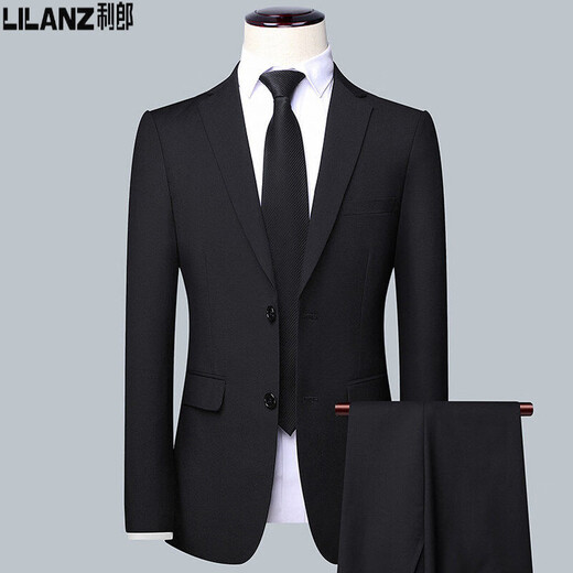 Lilang Spring and Autumn Suit Men's Business Formal Jacket Work Suit Casual Suit Slim Young and Middle-aged Men's No Ironing Dark Gray M