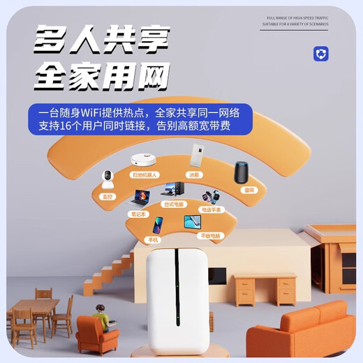 贝彩洁2025款免预存5G无线千兆无限制流量移动随身wifi三网通用高速网络全新升级宽带便携式车载通用流量 全网通【至尊版】-赠送1年流量-高速双频八核