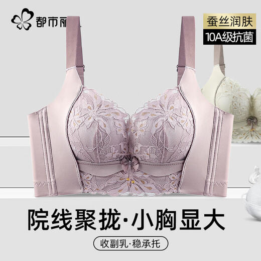 Urban Beauty Mulberry Silk Skin Nourishing Bra Women's Underwear Push Up Small Breasts Show Big Up Support Anti Sagging No Wires 10A Antibacterial Bra