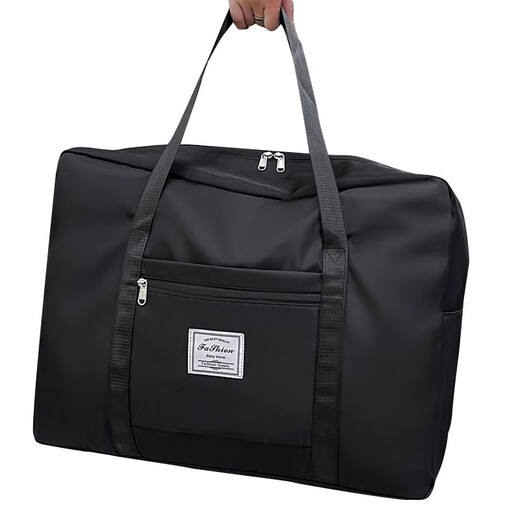 Hearing Time Travel Bag Large Capacity Suitcase Can Be Covered with Trolley Handbag Men and Women Traveling Short Distance Diagonal Storage Bag Black