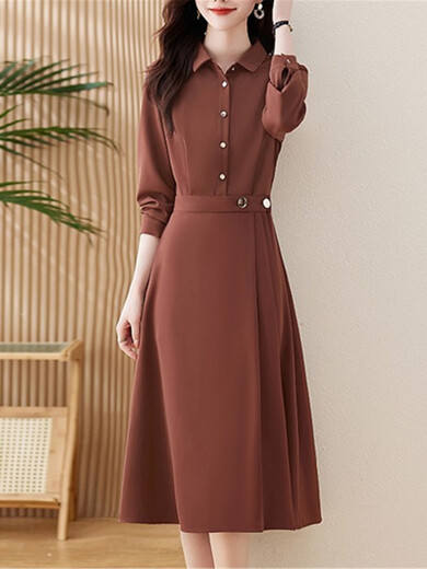 TJQ ​​Luxury High-End-Marke Strickkleid für Frauen 2025 Herbstes Temperament Temperament Taille-Hugging und Slimming Pendler Goddess Style Rock rote M [Vorgeschlagen 105jin [Jin entspricht 0,5 kg]]
