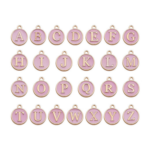 
1 DIY jewelry accessories double-sided oil drop bracelet earrings small pendant oil drop 26 English alloy pendant white double-sided oil drop English-12244 A