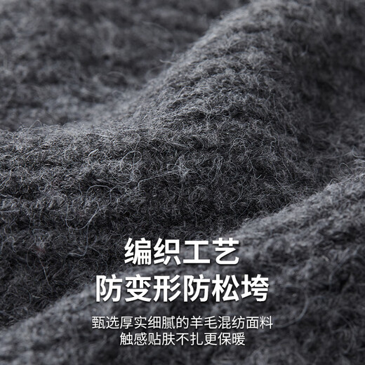 Woodpecker Hat Winter Men's Coldproof Cycling Warm Ear Protection Knitted Hat Windproof Plus Velvet Thickened Wool Thread Women's Cold Hat Black Single Hat Keeps Cold and Warm One Size (Head Circumference 54-65cm)