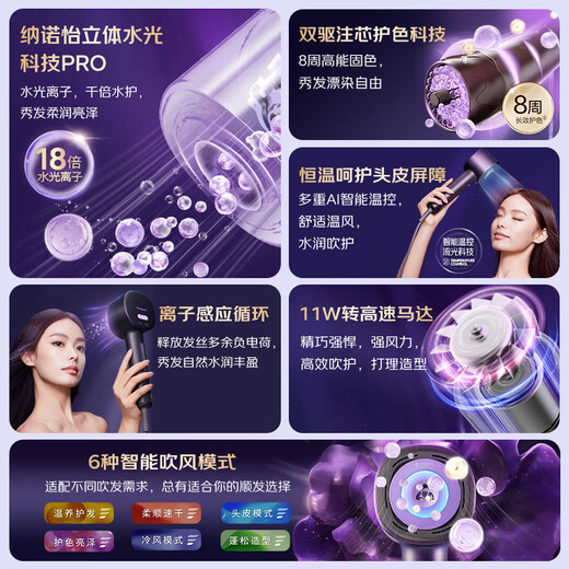 Panasonic (Panasonic) national subsidy Huaxin MAX water light ion high-speed hair dryer barrel hair care household quick drying does not damage hair Nanoyi girlfriend gift EH-NX80