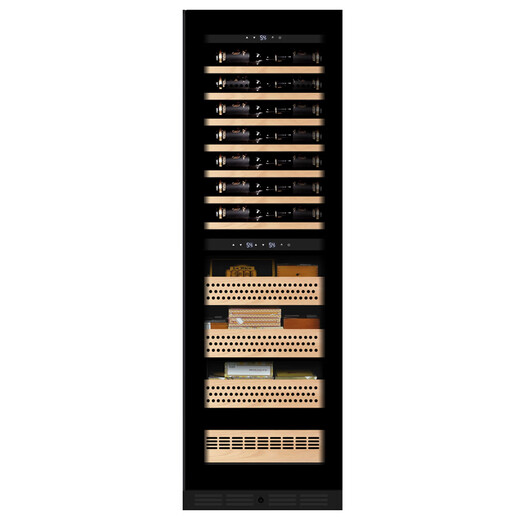 EREMITE 400 depth ultra-thin embedded red wine cabinet constant temperature wine cabinet beverage cabinet tea refrigerator cabinet wine storage cabinet sideboard wine cabinet 1.79 meters black glass door red wine cigar integrated 235L