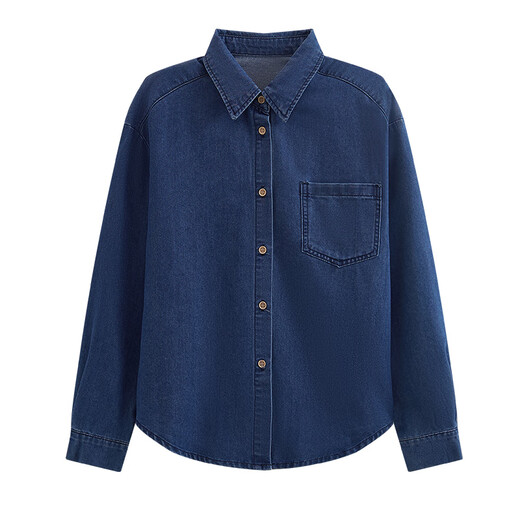 She enjoys denim shirt women's retro versatile embroidered long-sleeved shirt loose casual top denim jacket women T53S117